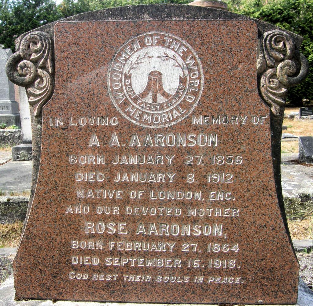 photo of the gravestone of A. A. Aaronson