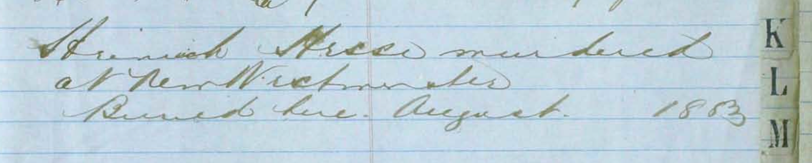 burial roll record for Henry Hesse