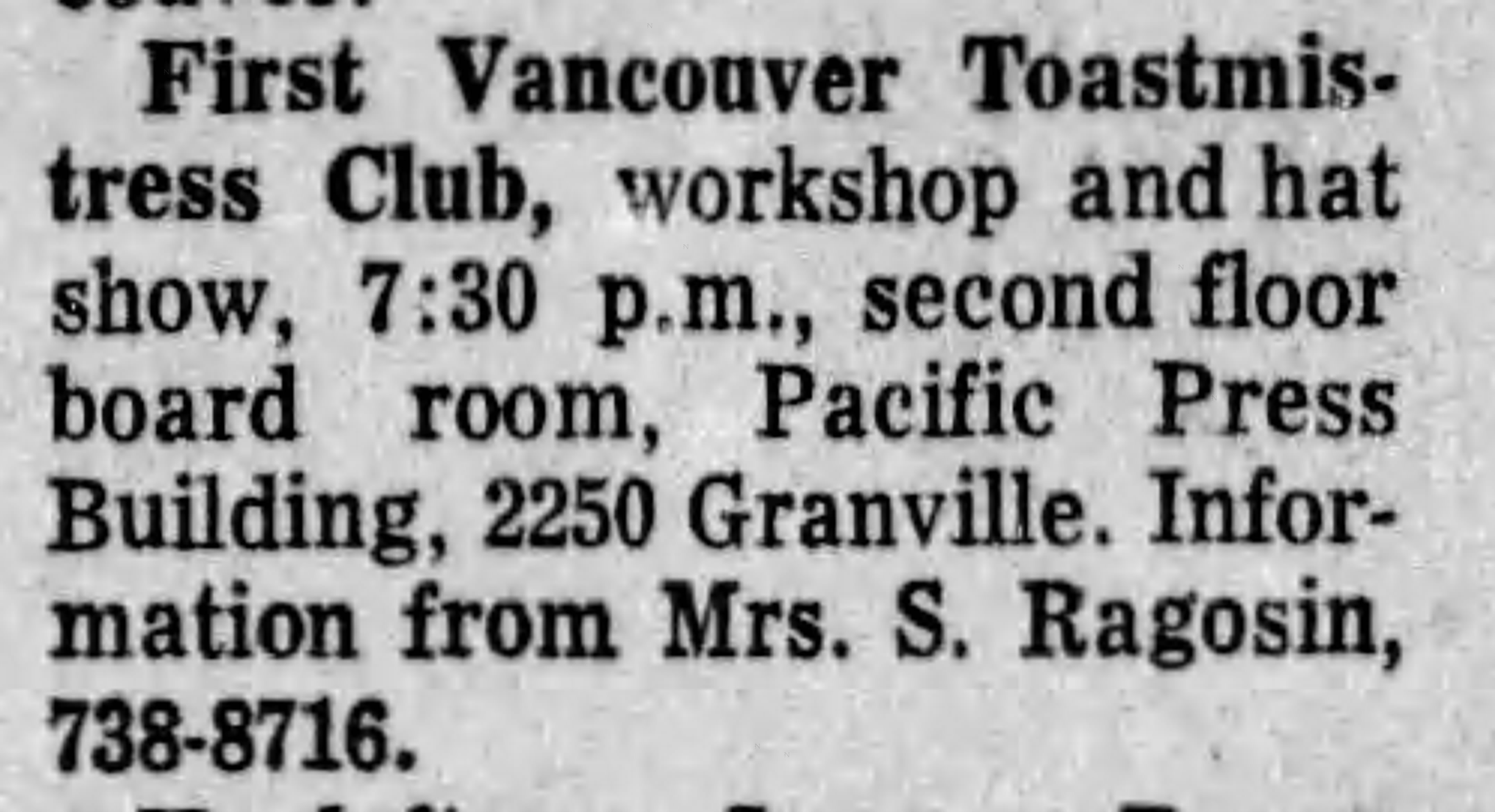 Sarah Ragosin – The Jewish Cemetery of Victoria, British Columbia