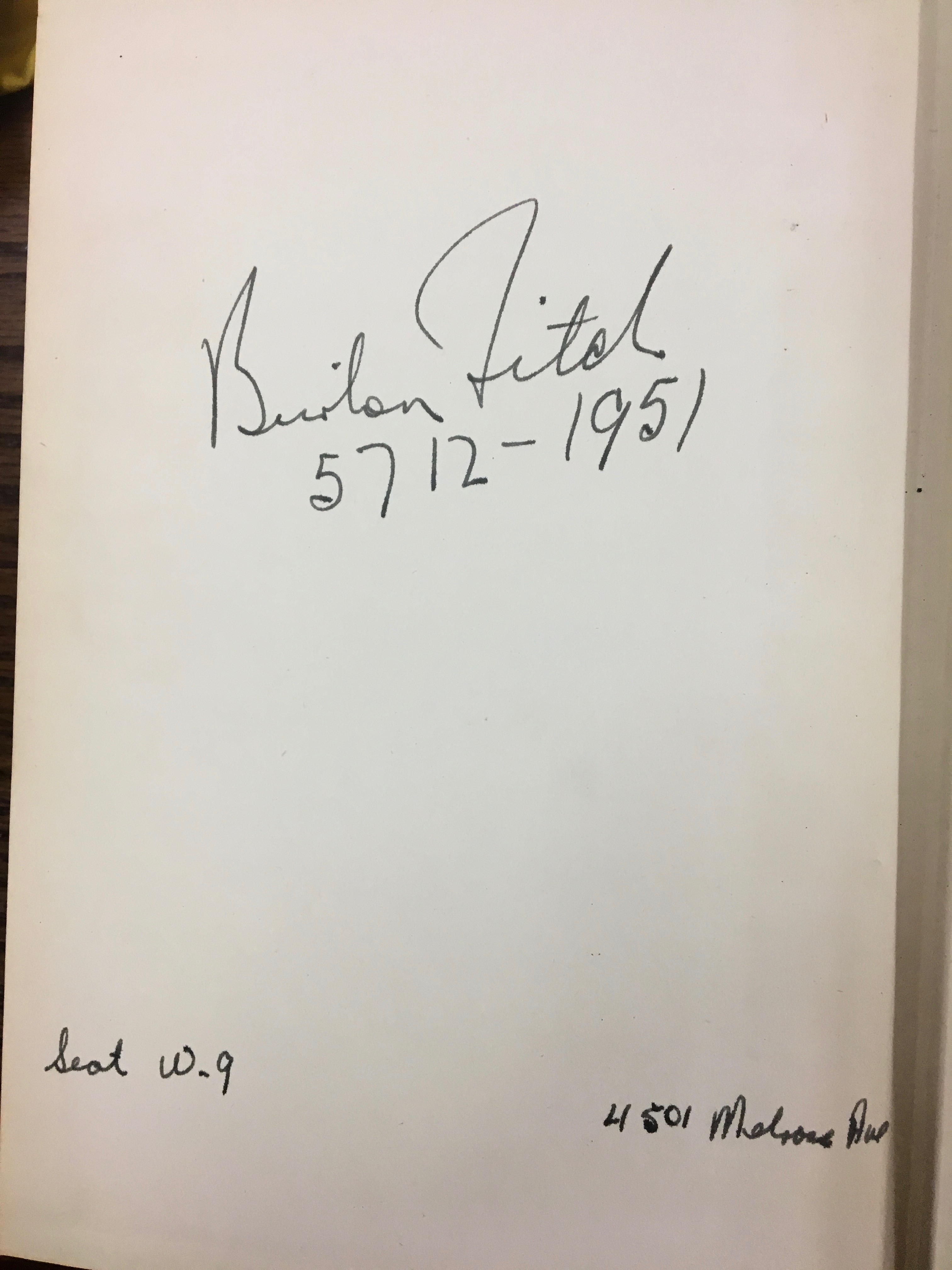 Burton Fitch signature