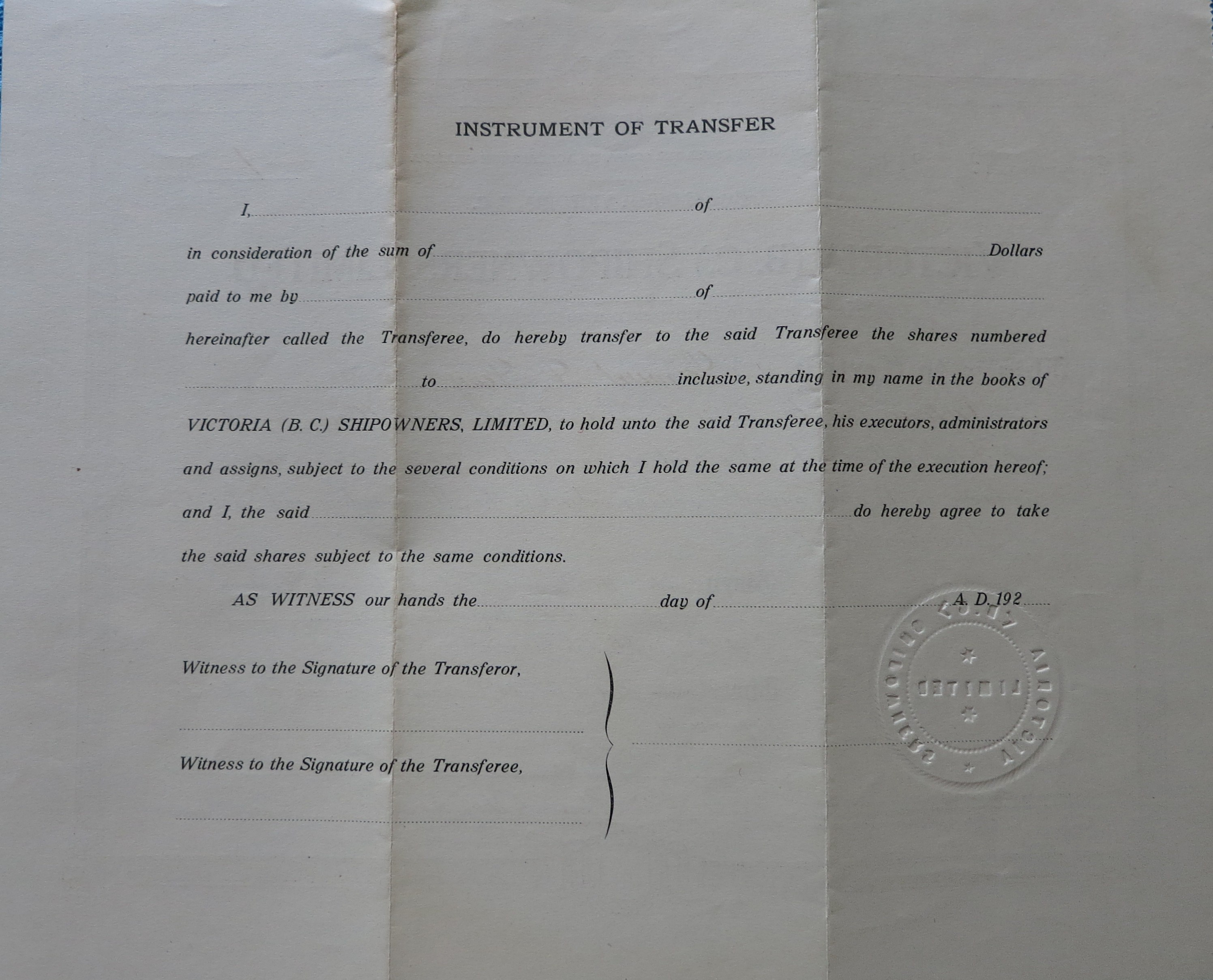 Back of stock held by Samuel "Sam" Levy