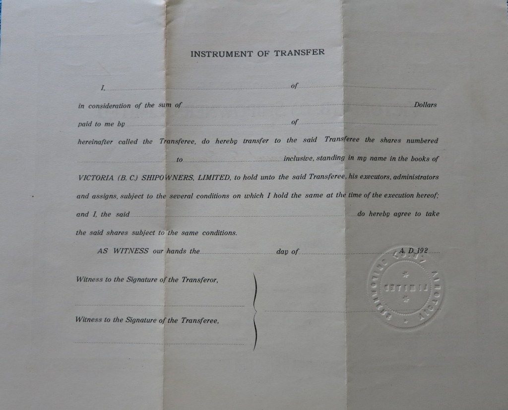 Back of stock held by Samuel "Sam" Levy