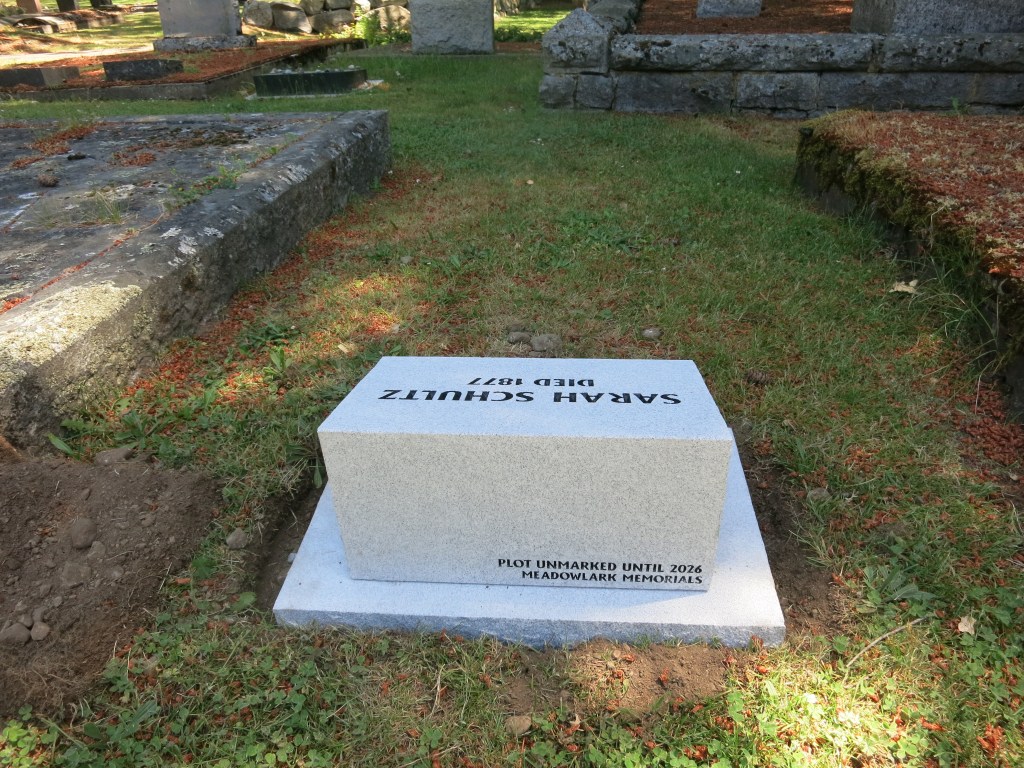 New marker for Sarah Schultz back