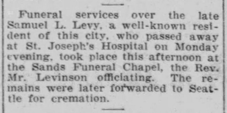Sam Levy obit