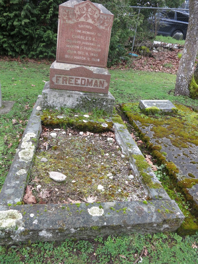 Freedman grave site before landscaping 2026