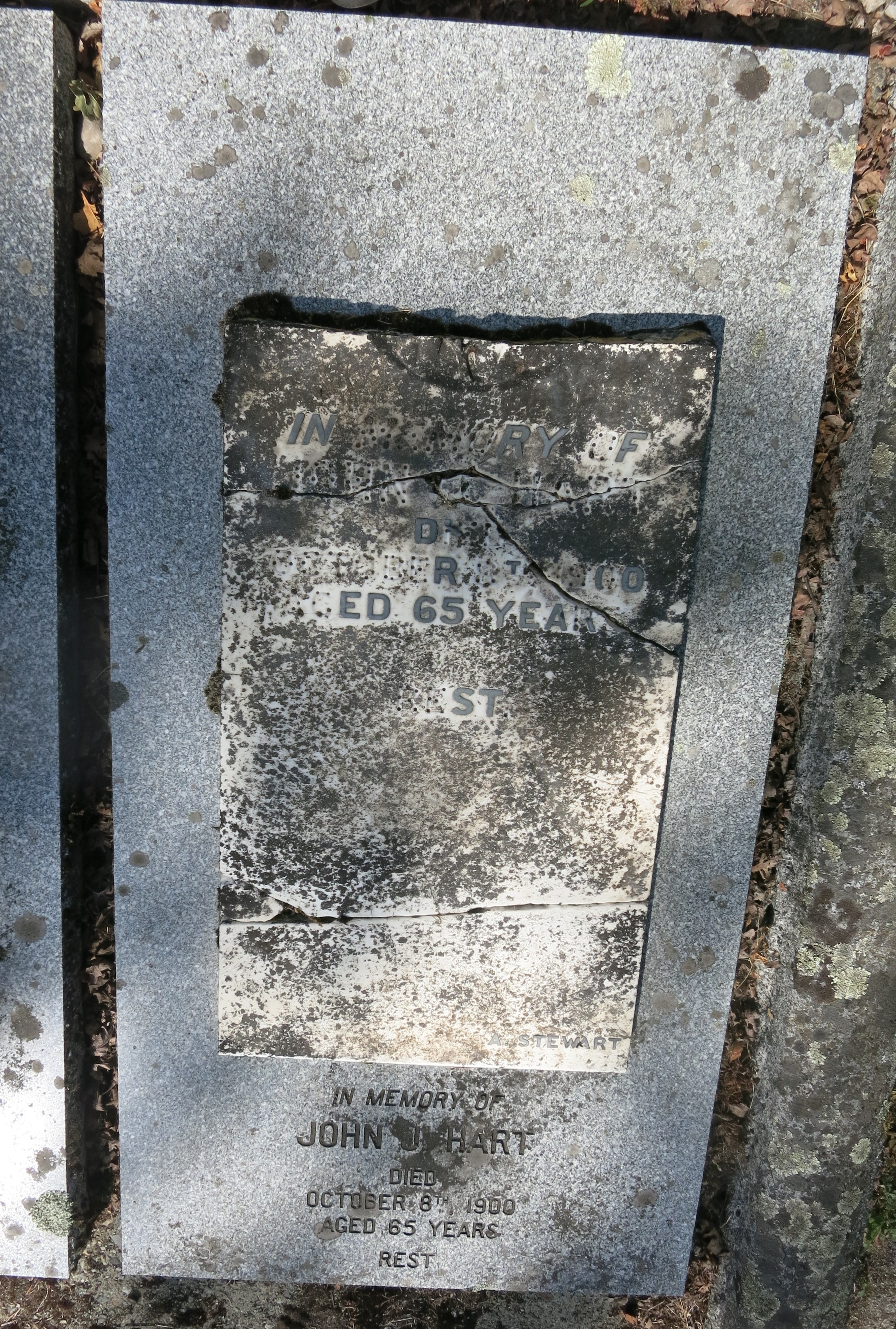 gravestone of J.J. Hart