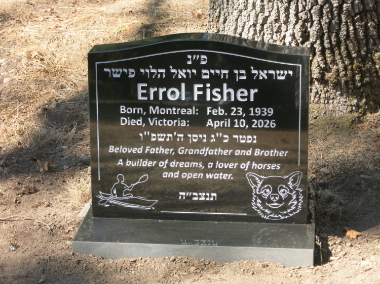 gravestone for Errol Fisher