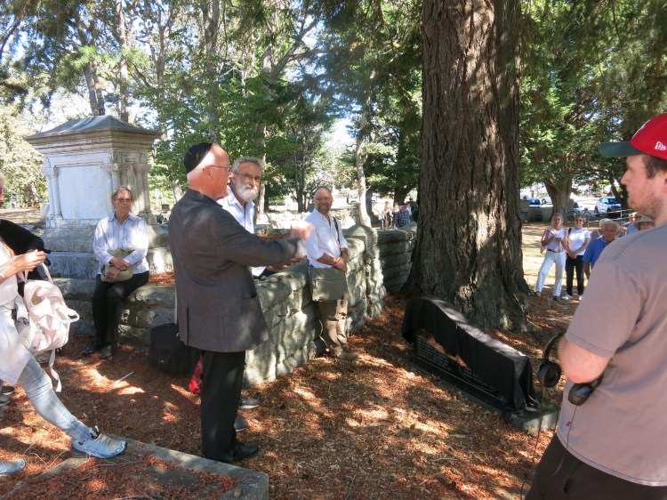 Dan Barer and Dan McLeod at the unveiling of the Monument of the 36